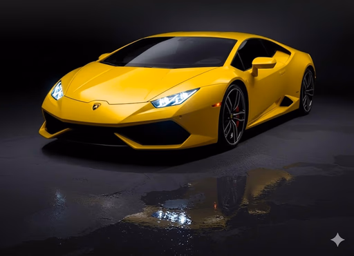 Yellow sports car with a glossy ceramic coated finish