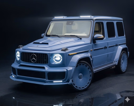 Blue luxury SUV with a premium ceramic coated finish